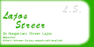 lajos streer business card
